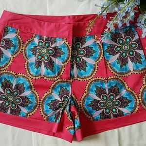 🎀 Nicole Pink/Blue Multi Color Print Shorts 🎀